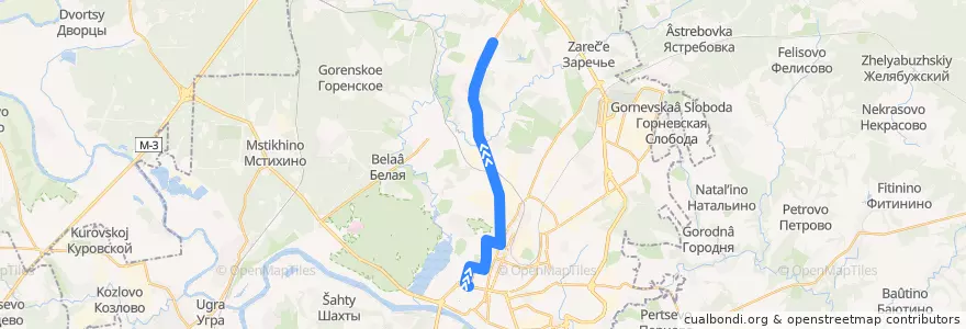 Mapa del recorrido Автобус №9: улица Кирова -> Северный de la línea  en городской округ Калуга.