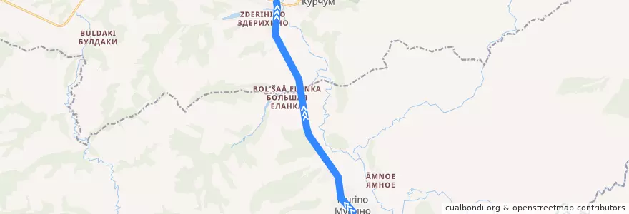 Mapa del recorrido Суна - Мурино de la línea  en Сунский район.