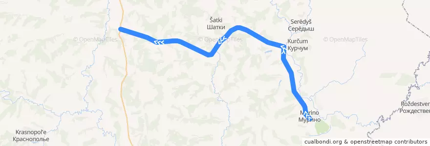 Mapa del recorrido Автобус №209 Мурино - Киров de la línea  en Сунский район.