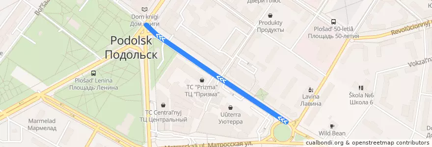 Mapa del recorrido Автобус №7: ст.Подольск - микр.Кутузово de la línea  en городской округ Подольск.