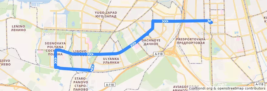 Mapa del recorrido Автобус № 130: ж/д станция Лигово => станция метро «Московская» de la línea  en Санкт-Петербург.