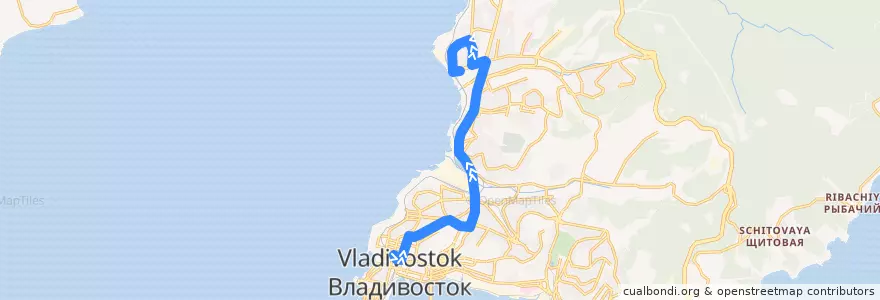 Mapa del recorrido Автобус 23: Семёновская - Автовокзал de la línea  en Владивостокский городской округ.