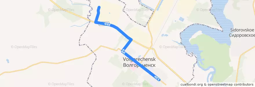 Mapa del recorrido 3 de la línea  en городской округ Волгореченск.