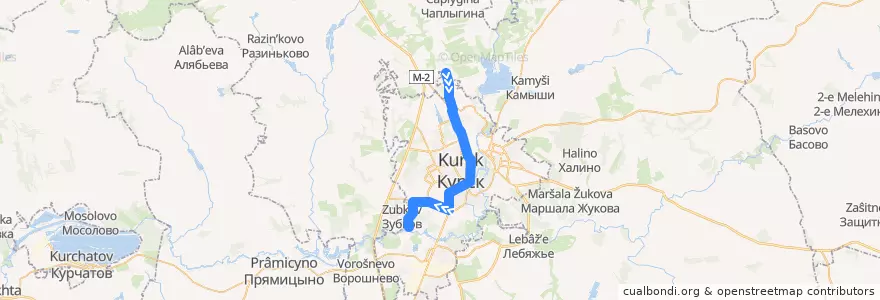 Mapa del recorrido Маршрут автобуса №49: "Посёлок Северный - Детский санаторий" de la línea  en городской округ Курск.