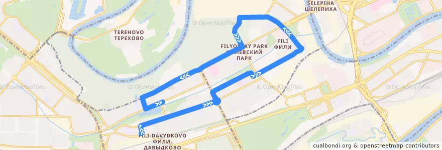 Mapa del recorrido Автобус 109: Улица Герасима Курина - Метро "Пионерская" de la línea  en Западный административный округ.