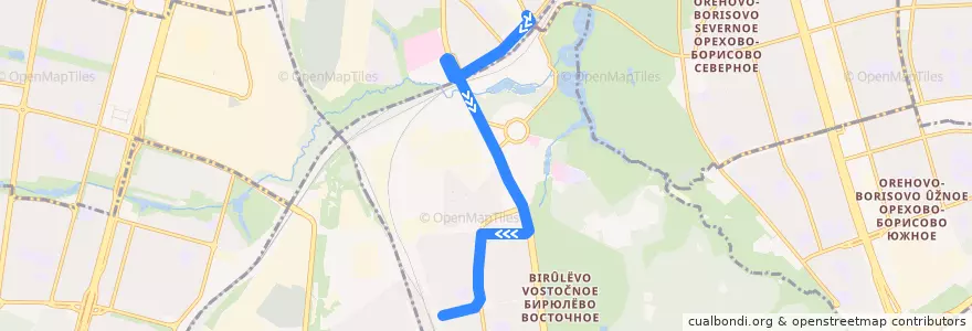 Mapa del recorrido Автобус 756: Метро "Царицыно" - Станция Бирюлёво-Товарная de la línea  en Южный административный округ.
