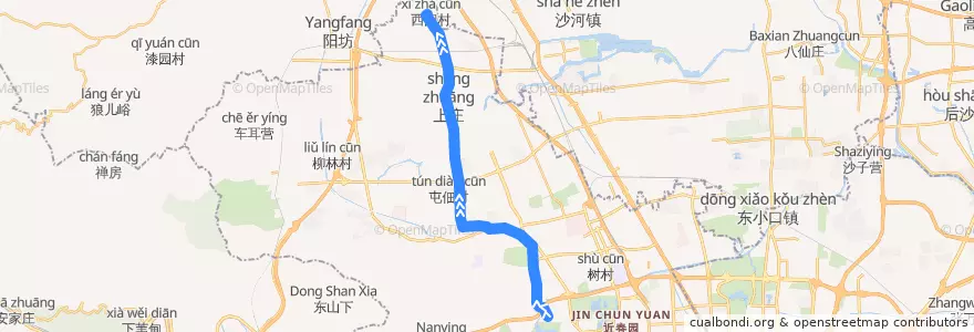 Mapa del recorrido Bus 303: 颐和园北宫门 => 西闸 de la línea  en 海淀区.