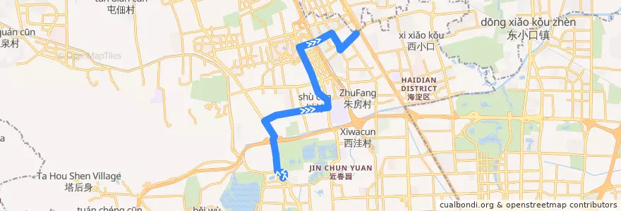 Mapa del recorrido Bus 636: 西苑枢纽站 => 回南家园 de la línea  en 海淀区.