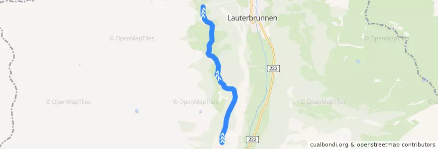 Mapa del recorrido R 313: Mürren => Grütschalp de la línea  en Lauterbrunnen.