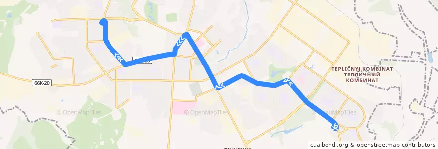 Mapa del recorrido Трамвай №2: ул.Петра Алексеева - ул.Багратиона de la línea  en городской округ Смоленск.