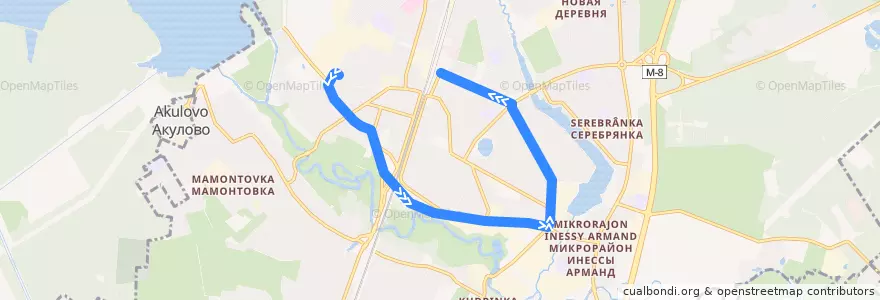 Mapa del recorrido Автобус 10: ПЭМЗ => Станция Пушкино de la línea  en Пушкинский городской округ.