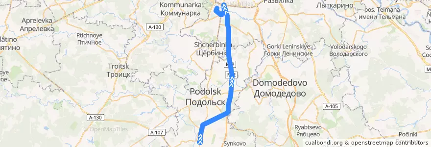 Mapa del recorrido Климовск-Бульвар Дмитрия Донского de la línea  en Oblast de Moscou.