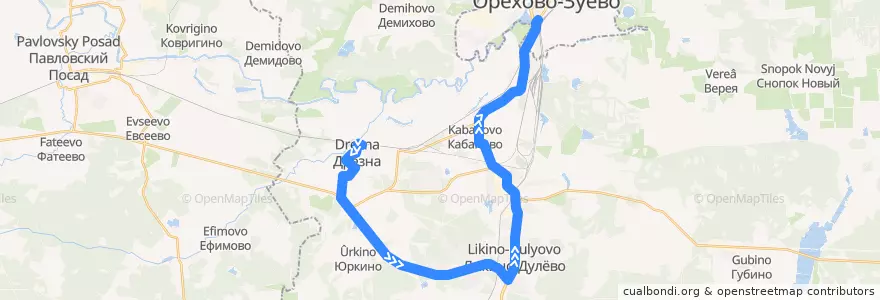 Mapa del recorrido Автобус №26 (Орехово-Зуево): Дрезна - Орехово-Зуево de la línea  en Орехово-Зуевский городской округ.