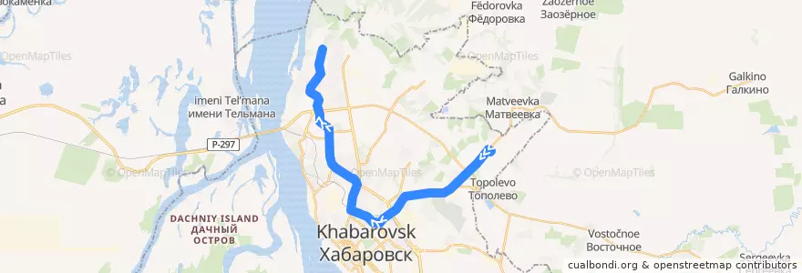 Mapa del recorrido Автобус 35: Аэропорт - 39-й магазин de la línea  en ハバロフスク地区.
