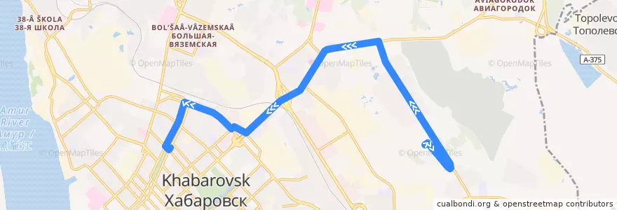 Mapa del recorrido Автобус 42: МТЦ "Выборгский" - Дворец профсоюзов de la línea  en ハバロフスク地区.