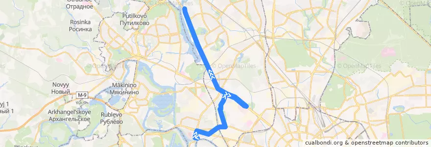 Mapa del recorrido Троллейбус 43: Карамышевская набережная => Прибрежный проезд de la línea  en Северный административный округ.