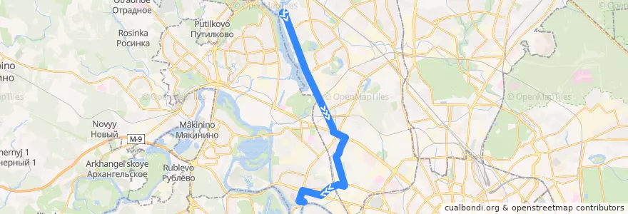 Mapa del recorrido Троллейбус 43: Прибрежный проезд => Карамышевская набережная de la línea  en Москва.