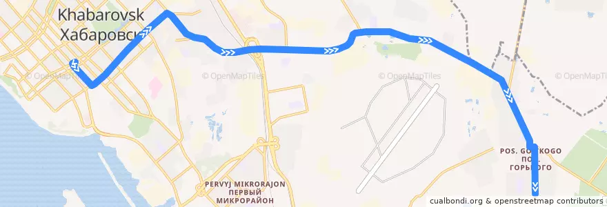 Mapa del recorrido Маршрутное такси 88: Уссурийский бульвар - СНТ "Черёмушки" de la línea  en Khabarovsk.