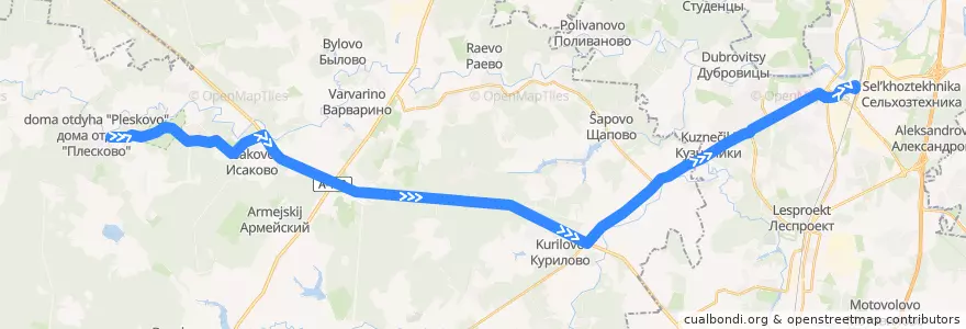 Mapa del recorrido Автобус №1047: Плёсково - Подольск de la línea  en Центральный федеральный округ.