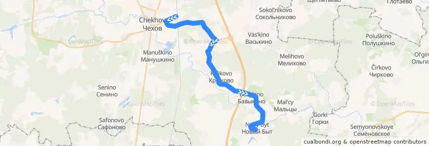 Mapa del recorrido Автобус №36 Чехов: Чехов - Новый Быт de la línea  en городской округ Чехов.