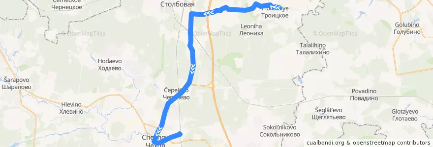 Mapa del recorrido Автобус №60 Чехов: Больница №5 - Чехов de la línea  en городской округ Чехов.