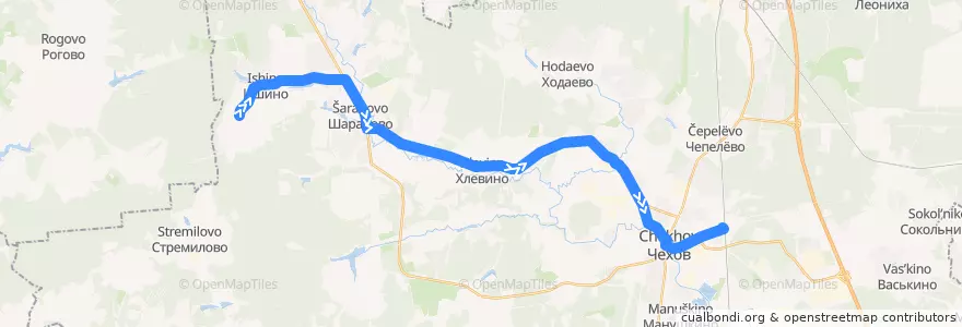 Mapa del recorrido Автобус №35 Чехов: Гришино - Чехов de la línea  en городской округ Чехов.