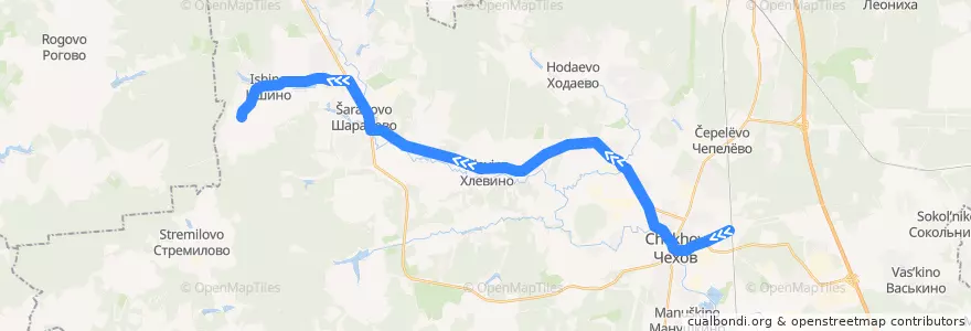 Mapa del recorrido Автобус №35 Чехов: Чехов - Гришино de la línea  en городской округ Чехов.
