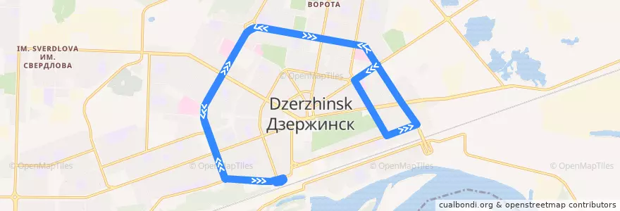 Mapa del recorrido Троллейбус №5 de la línea  en Dzerzhinsk.