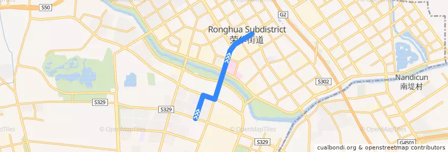 Mapa del recorrido Bus 开发区3: 鹿海园四里 => 鹿海园五里 de la línea  en 大兴区.