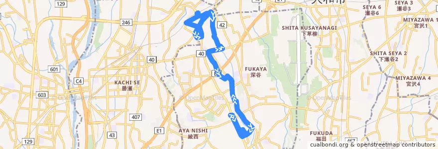 Mapa del recorrido かわせみ1号 de la línea  en 神奈川県.