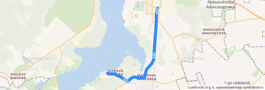 Mapa del recorrido Автобус №48: Машмет - Таврово de la línea  en городской округ Воронеж.