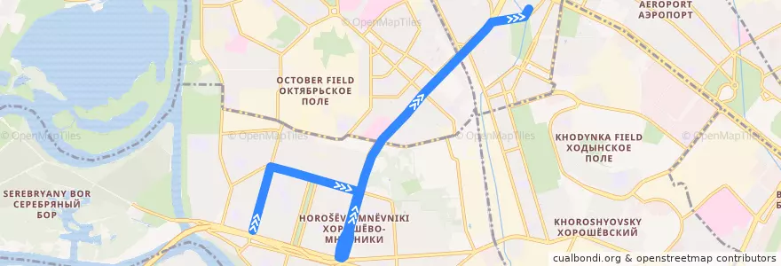 Mapa del recorrido Троллейбус 59: Улица Генерала Глаголева - Метро "Сокол" de la línea  en Nordwestlicher Verwaltungsbezirk.