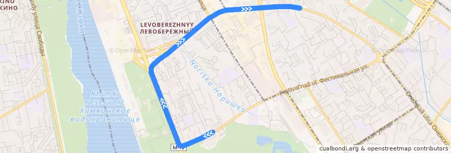 Mapa del recorrido Автобус Т58: метро "Речной Вокзал" - Петрозаводская улица de la línea  en Северный административный округ.