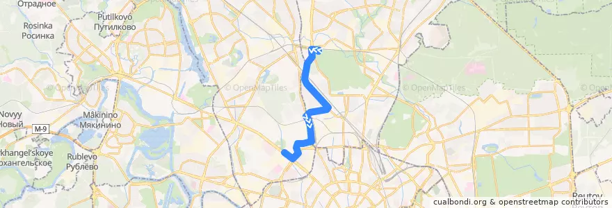 Mapa del recorrido Автобус т29: Метро «Владыкино» => Метро «Динамо» de la línea  en Moskau.