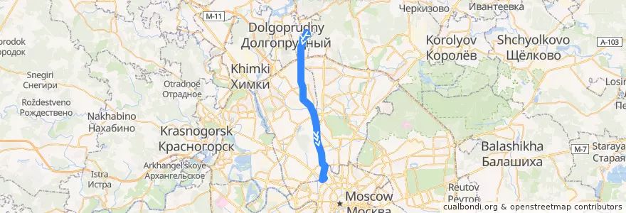 Mapa del recorrido Автобус т78: 9-я Северная линия => Тверская Застава de la línea  en Москва.
