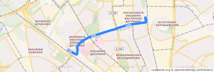 Mapa del recorrido Автобус 748: Станция Ховрино => Станция Бескудниково de la línea  en Северный административный округ.