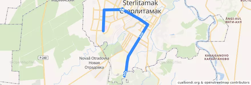 Mapa del recorrido Троллейбус №6: Ольховка - Больничный городок de la línea  en городской округ Стерлитамак.