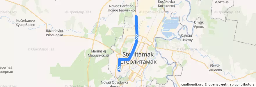 Mapa del recorrido Троллейбус №10: Больничный городок - посёлок Первомайский de la línea  en городской округ Стерлитамак.