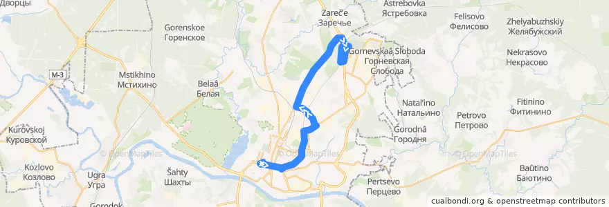 Mapa del recorrido Автобус №69: Рынок -> Площадь Победы -> Малинники -> Литвиновское кладбище de la línea  en городской округ Калуга.