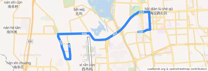 Mapa del recorrido Bus 528: 巴沟村 => 天香颐北里 de la línea  en 海淀区.
