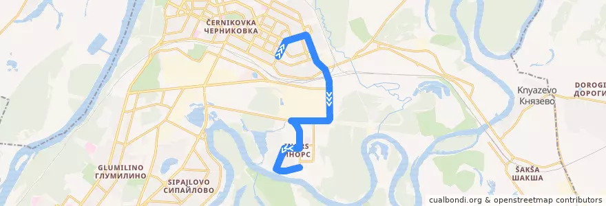 Mapa del recorrido Троллейбус № 15: ДК УМПО => ДОК de la línea  en городской округ Уфа.