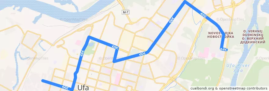 Mapa del recorrido Троллейбус № 6: Трамплин => Аральская улица de la línea  en городской округ Уфа.