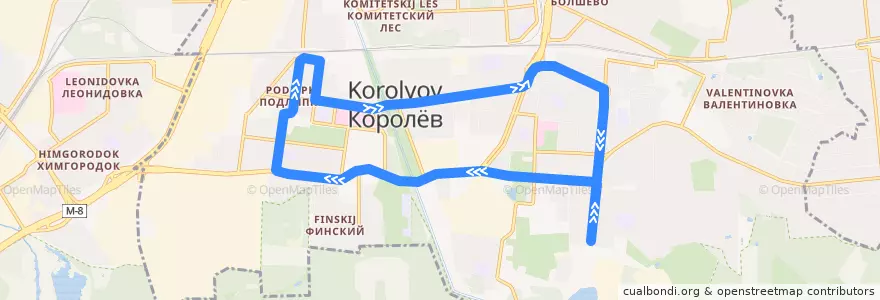 Mapa del recorrido Автобус 2: Силикатная улица => Станция Подлипки-Дачные => Силикатная улица de la línea  en городской округ Королёв.