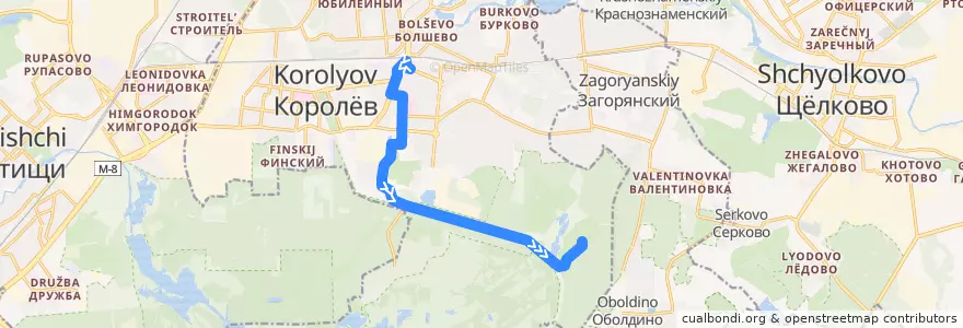 Mapa del recorrido Автобус 6: Станция Болшево => Оболдино de la línea  en городской округ Королёв.