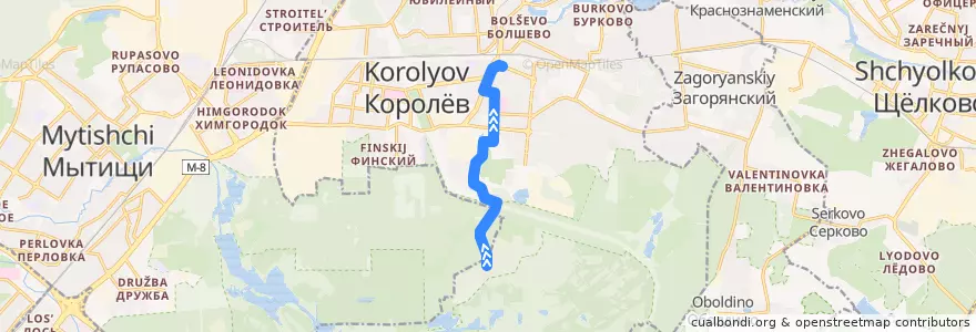 Mapa del recorrido Автобус 7: Торфопредприятие => Станция Болшево de la línea  en городской округ Королёв.