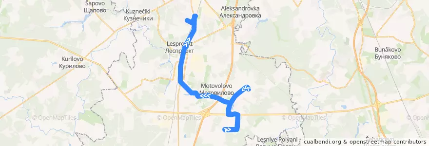 Mapa del recorrido Автобус №91 (Сынковская школа): Сынково - п.Железнодорожный de la línea  en городской округ Подольск.