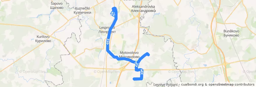 Mapa del recorrido Автобус №91 (Сынковская школа): п.Железнодорожный - Сынково de la línea  en городской округ Подольск.