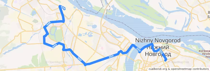 Mapa del recorrido Автобус 3: Красное Сормово => площадь Свободы de la línea  en Nizhny Novgorod.
