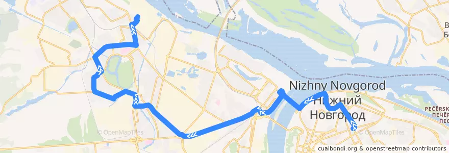 Mapa del recorrido Автобус 3: площадь Свободы => Красное Сормово de la línea  en Nizhny Novgorod.
