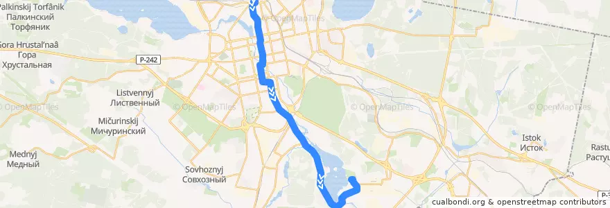 Mapa del recorrido Троллейбус 1. Ж/д Вокзал — Химмаш de la línea  en городской округ Екатеринбург.